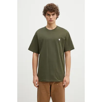 Zdjęcie Carhartt WIP t-shirt bawełniany S/S Madison męski kolor zielony gładki I033000.2DTXX