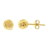 Picture Women's yellow gold ball earrings with a diameter of 8 mm