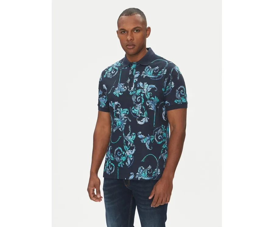 obrazek 1 Versace Jeans Couture Polo 78GAG6S0 Granatowy Regular Fit