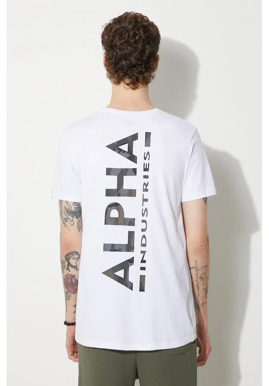 obrazek 1 Alpha Industries t-shirt bawełniany kolor biały z nadrukiem 128507CP.573-BIALY