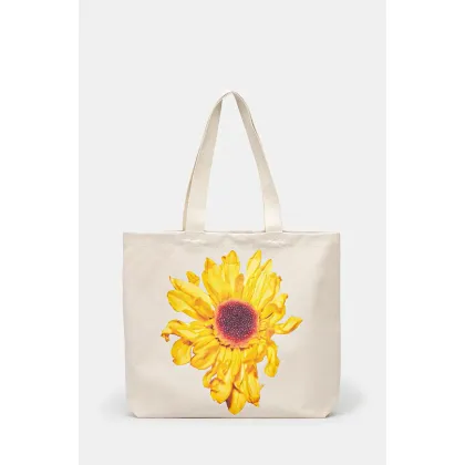 Zdjęcie JW Anderson torebka bawełniana Canvas Tote kolor beżowy HB0679.FA0413.106