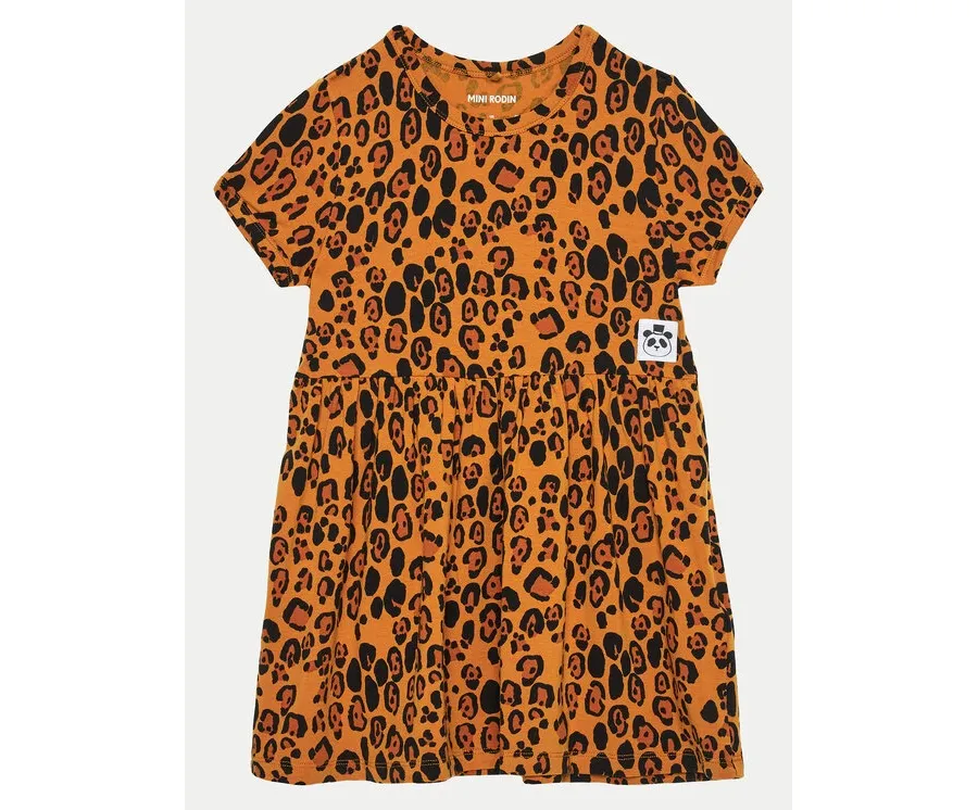 obrazek 1 Mini Rodini Sukienka codzienna Basic Leopard 1000008213 Brązowy Regular Fit MINI RODINI