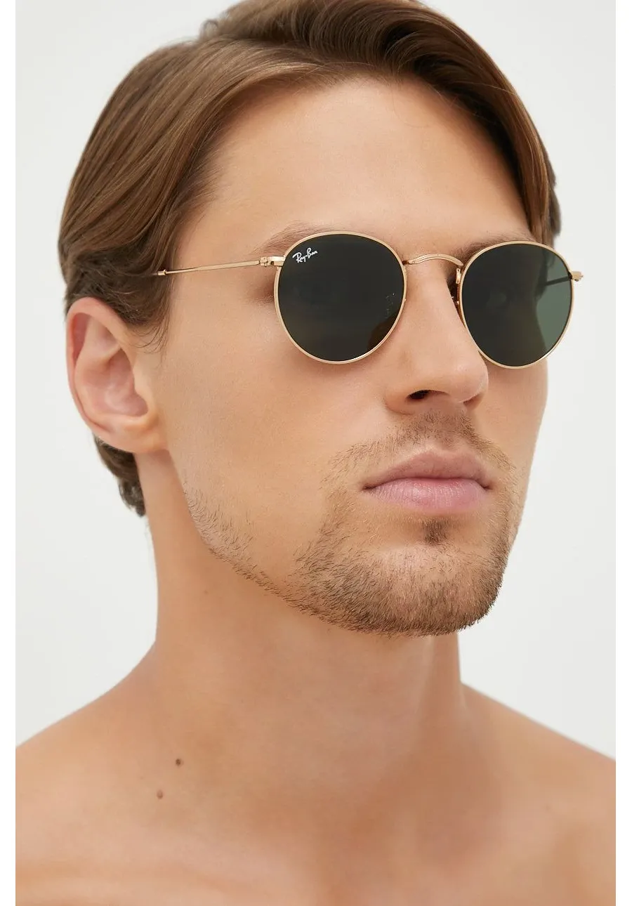 obrazek 1 Ray-Ban okulary ROUND METAL męskie kolor złoty 0RB3447