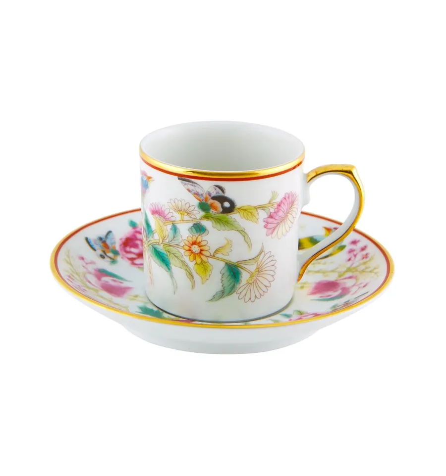 obrazek 1 Porcelanowa filiżanka do kawy ze spodkiem Kwiaty Paço Real z przedstawieniem kwiatów - Vista Alegre