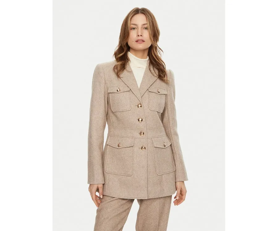 obrazek 1 Bruuns Bazaar Marynarka Baki BBW4290 Beżowy Slim Fit