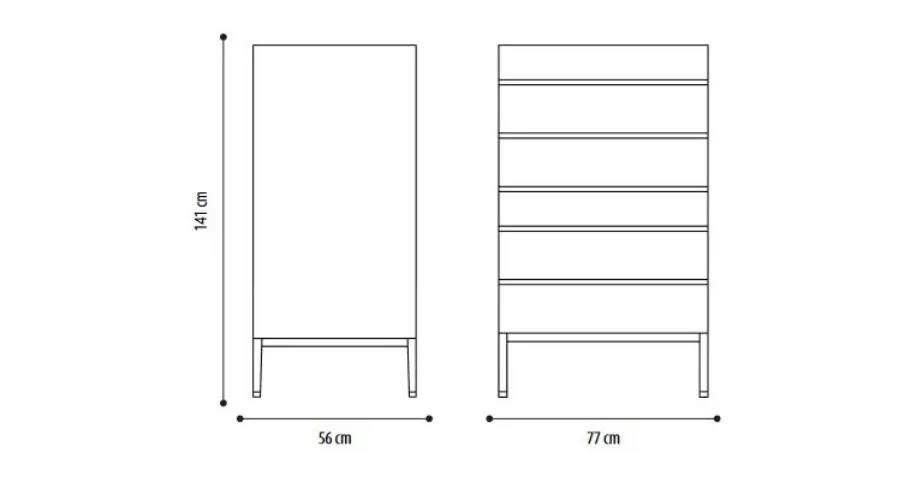 obrazek 2 Pojemna lakierowana komoda z sześcioma szufladami - h. 141 cm