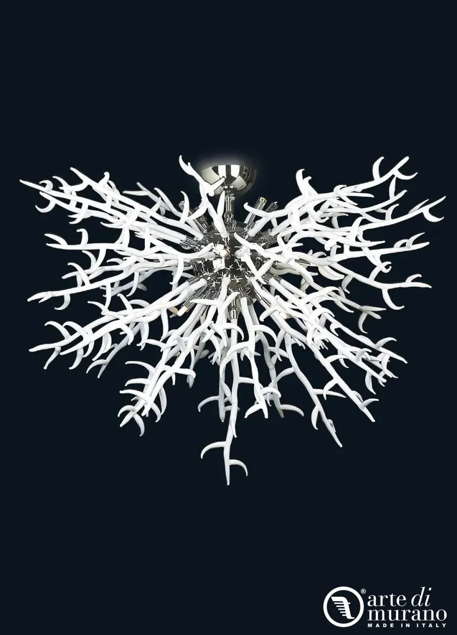 obrazek 1 Dekoracyjna lampa sufitowa Coral ze szkła Murano w wielu kolorach na 3 światła