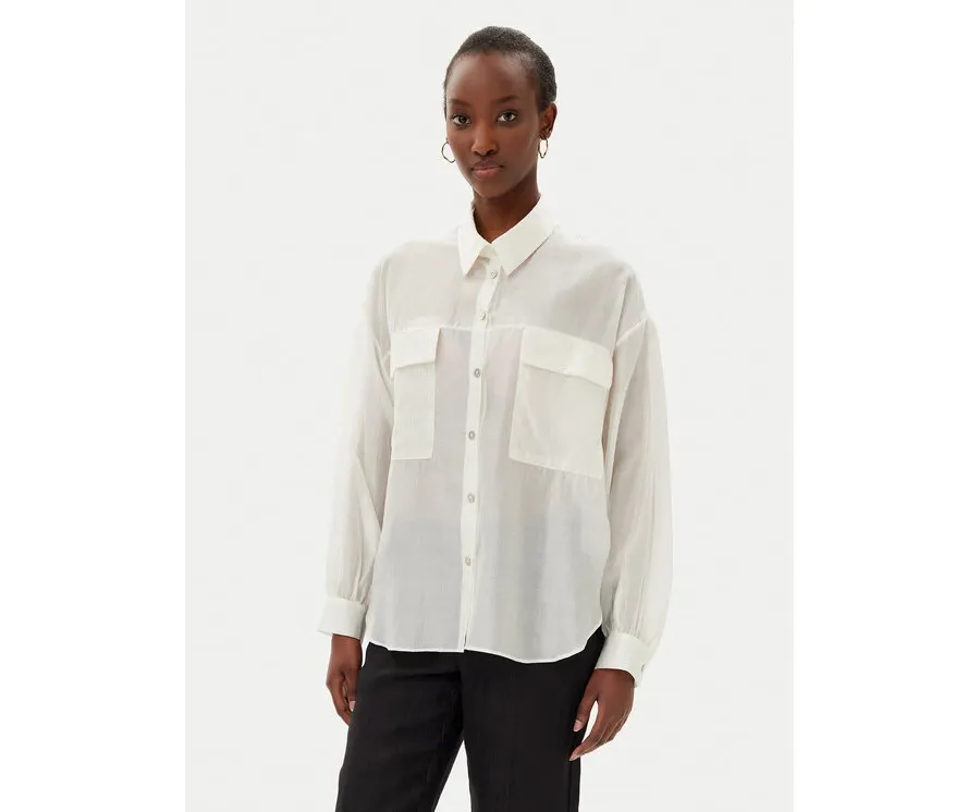 obrazek 1 Rinascimento Koszula CFC0123656003 Écru Relaxed Fit