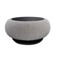 Picture Unusual upholstered Vendome coffee table, glass top