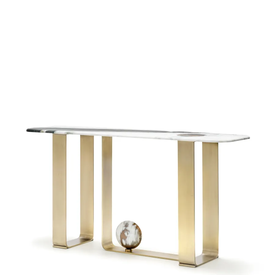 picture 3 Exclusive rectangular console table with a satin marble top - Arcahorn
