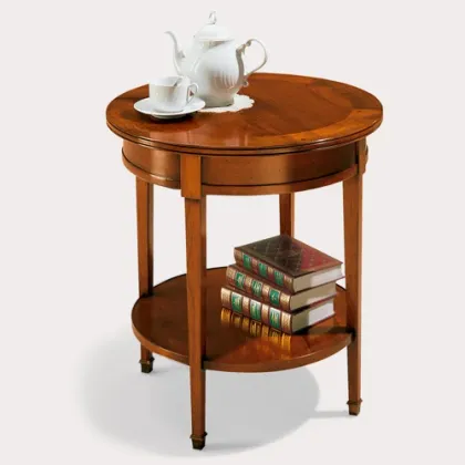 Picture Round coffee table with one drawer