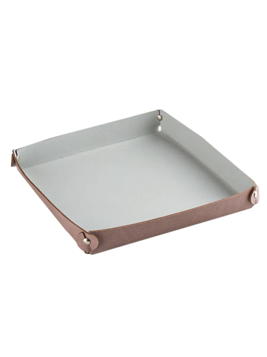 obrazek 1 Piękna taca 17x17xH3 cm w stylowym kolorze pudrowego różu