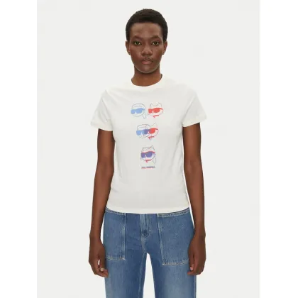 Zdjęcie KARL LAGERFELD T-Shirt A2W17112 Écru Regular Fit