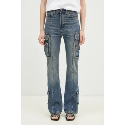 Zdjęcie Fiorucci jeansy Multipocket Flared Jeans damskie high waist U01FMDJE083DN01DN02