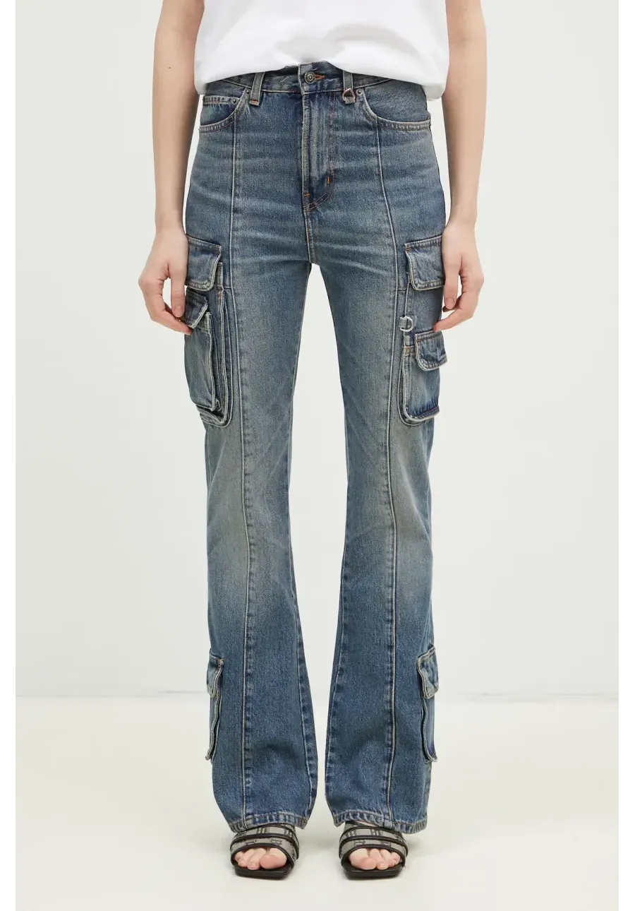 obrazek 1 Fiorucci jeansy Multipocket Flared Jeans damskie high waist U01FMDJE083DN01DN02