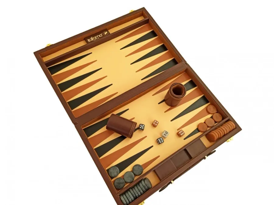 obrazek 1 Gra backgammon czarno-brązowa cm 37x24
