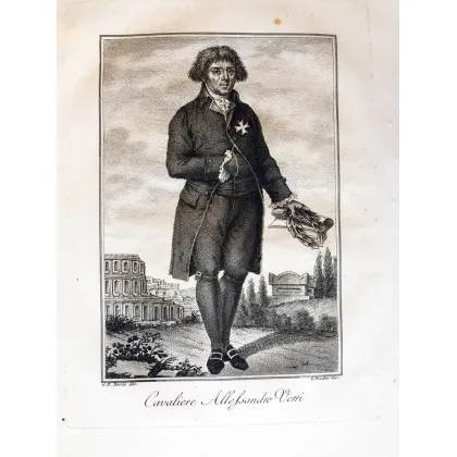 Zdjęcie Cavaliere Alessandro Verri, grawer na miedzianej płycie z pointillé, rys. G.B. Bosio i grawerowane przez L. Radosa