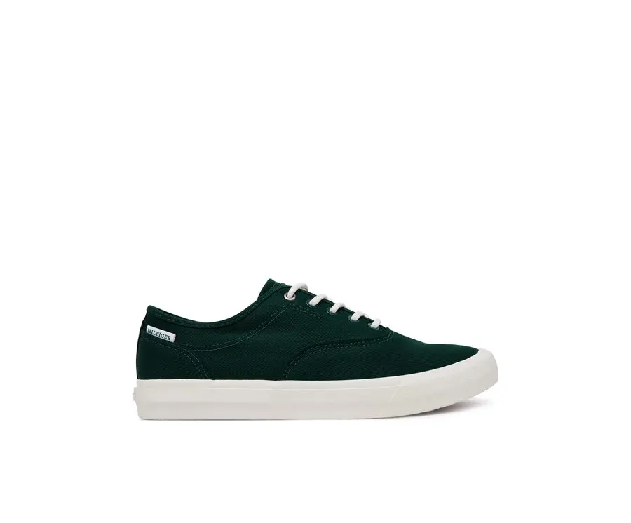 obrazek 1 Tommy Hilfiger Tenisówki Th Hi Vulc Low Oxford Twill FM0FM05400 Zielony