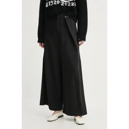 Zdjęcie MM6 Maison Margiela spodnie damskie kolor czarny szerokie high waist S62KB0217.M35225