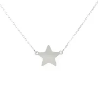 Picture Necklace with a star-shaped pendant in white gold