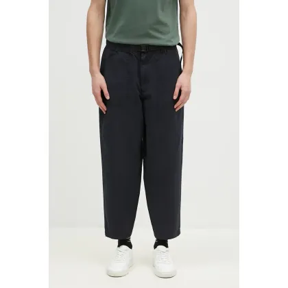 Zdjęcie Barbour spodnie bawełniane Grindle Relaxed Canvas Trouser kolor granatowy proste MTR0721