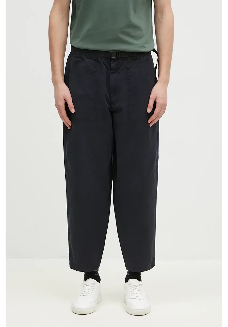 obrazek 1 Barbour spodnie bawełniane Grindle Relaxed Canvas Trouser kolor granatowy proste MTR0721