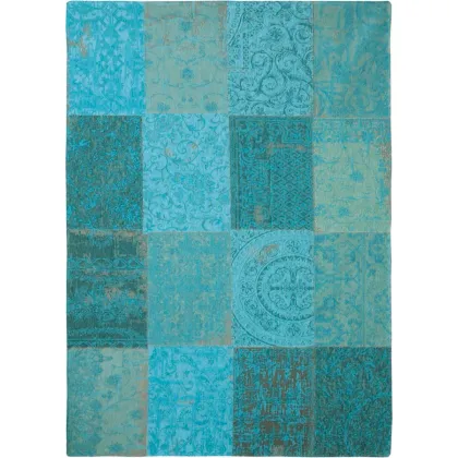 Zdjęcie Piękny turkusowy dywan patchwork - AZURE 8015