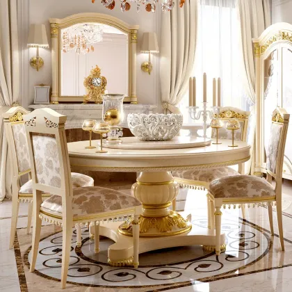 Zdjęcie Włoski okrągły stół jadalniany w stylu klasycznym