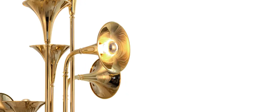 obrazek 4 Elegancka lampa stojąca inspirowana instrumentami dętymi