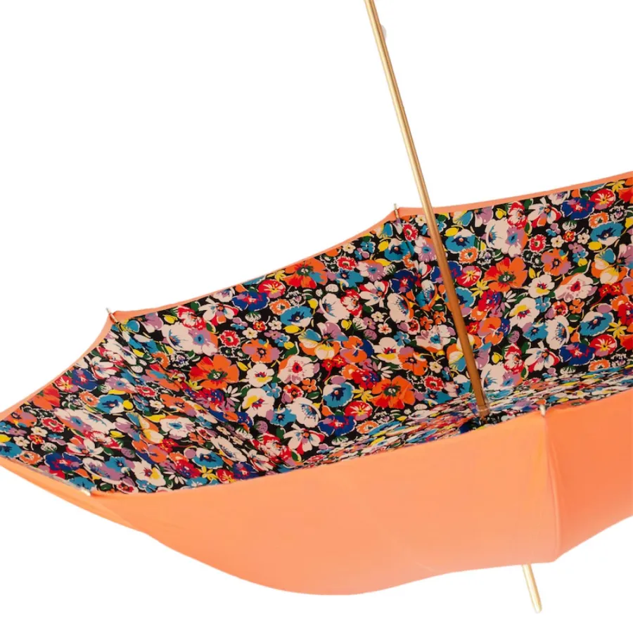 obrazek 3 Stylowy pomarańczowy parasol damski z motywem kwiatowym – Pasotti