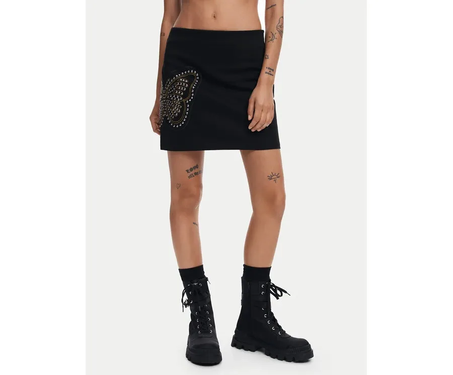 obrazek 1 Desigual Spódnica mini Bangkok 24WWFW01 Czarny Slim Fit