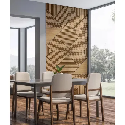 Zdjęcie 60x60x1,1 cm LD (Koperta 3 odbicie lustrzane) panel frezowany MDF fornir dębowy - ozdobna dekoracja ścienna 3D