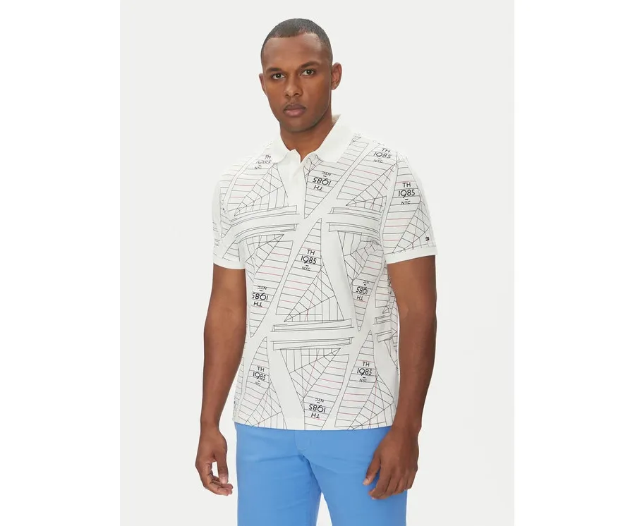 obrazek 1 Tommy Hilfiger Polo Sailing MW0MW39309 Écru Regular Fit