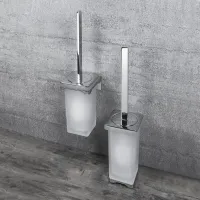 Picture An extraordinary toilet brush with a chrome finish