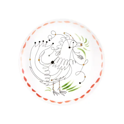 Zdjęcie Talerz obiadowy Coral Folkifunki z przedstawieniem ptaka - Vista Alegre