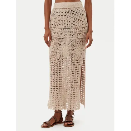 Zdjęcie Selmark Spódnica maxi BC172 Beżowy Slim Fit