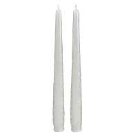 Picture Set of 2 carved Mayan candles in white