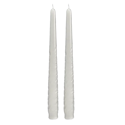 Picture Set of 2 carved Mayan candles in white