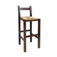 Picture Tall Italian minimalist Pieve stool with backrest