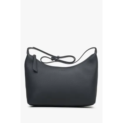 Zdjęcie Estro: Czarna torebka damska na ramię ze skóry naturalnej
