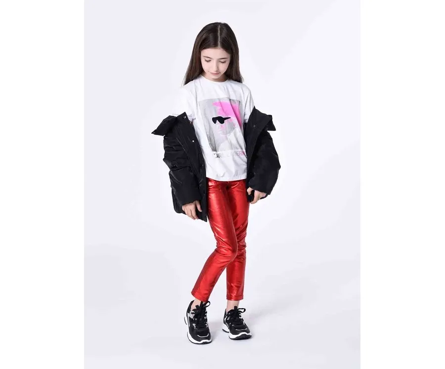 obrazek 1 Karl Lagerfeld Kids Spodnie materiałowe Z14219 S Czerwony Skinny Fit