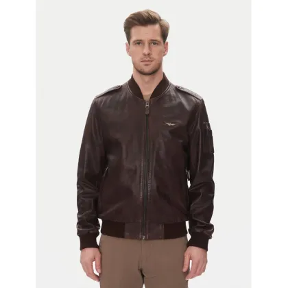 Zdjęcie Aeronautica Militare Kurtka skórzana 251PN5044PL266 Brązowy Regular Fit