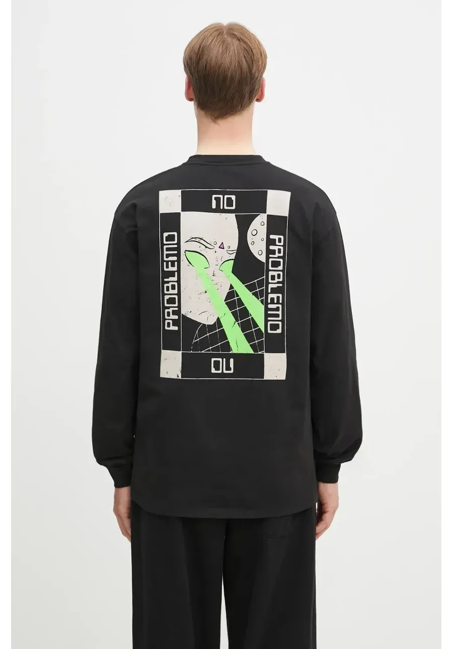 obrazek 1 No Problemo longsleeve bawełniany No Vision LS Tee kolor czarny z nadrukiem NP6002303