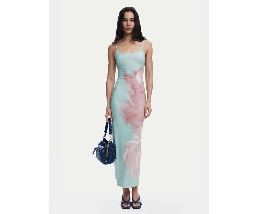 obrazek 1 Desigual Sukienka letnia Lyon 25SWVK44 Turkusowy Regular Fit