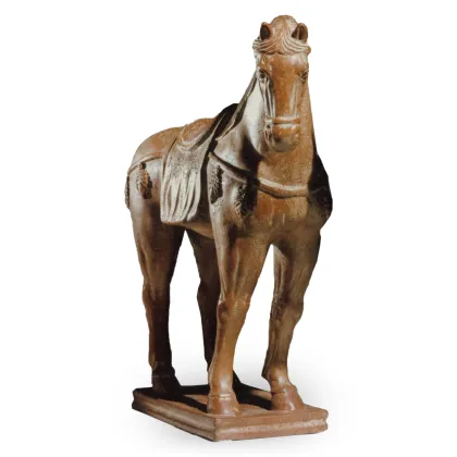 Zdjęcie Wyjątkowy koń z glazurowanej ceramiki H.40xL.37xP.10 cm