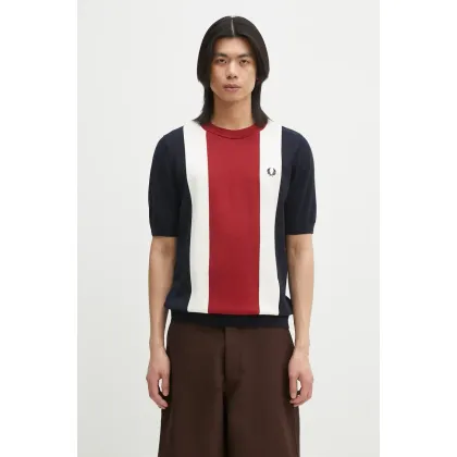 Zdjęcie Fred Perry t-shirt bawełniany męski kolor granatowy wzorzysty K9746.Y80
