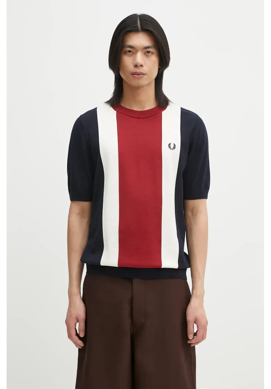 obrazek 1 Fred Perry t-shirt bawełniany męski kolor granatowy wzorzysty K9746.Y80