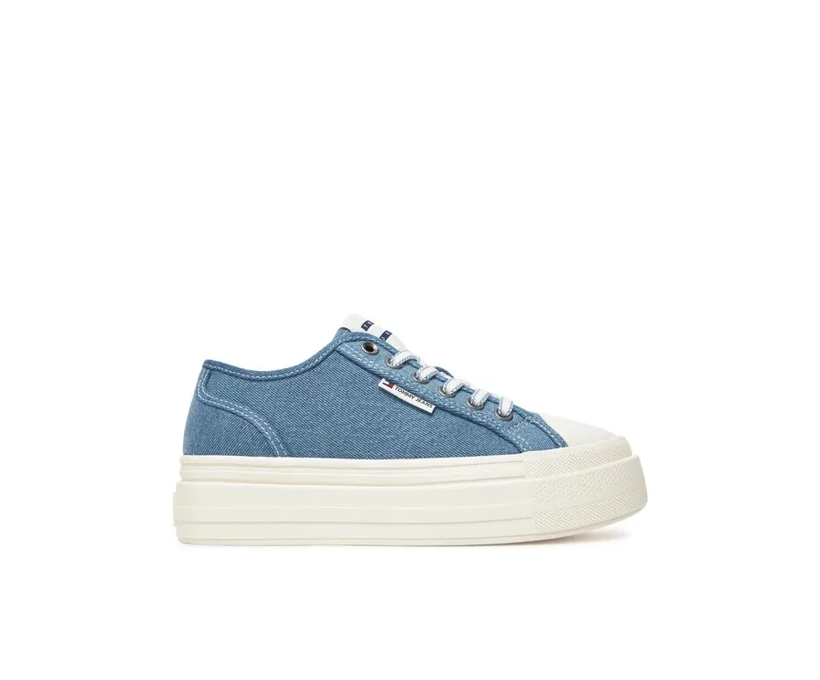 obrazek 1 Tommy Jeans Sneakersy Tjw Foxing Flatform Lc EN0EN02736 Niebieski