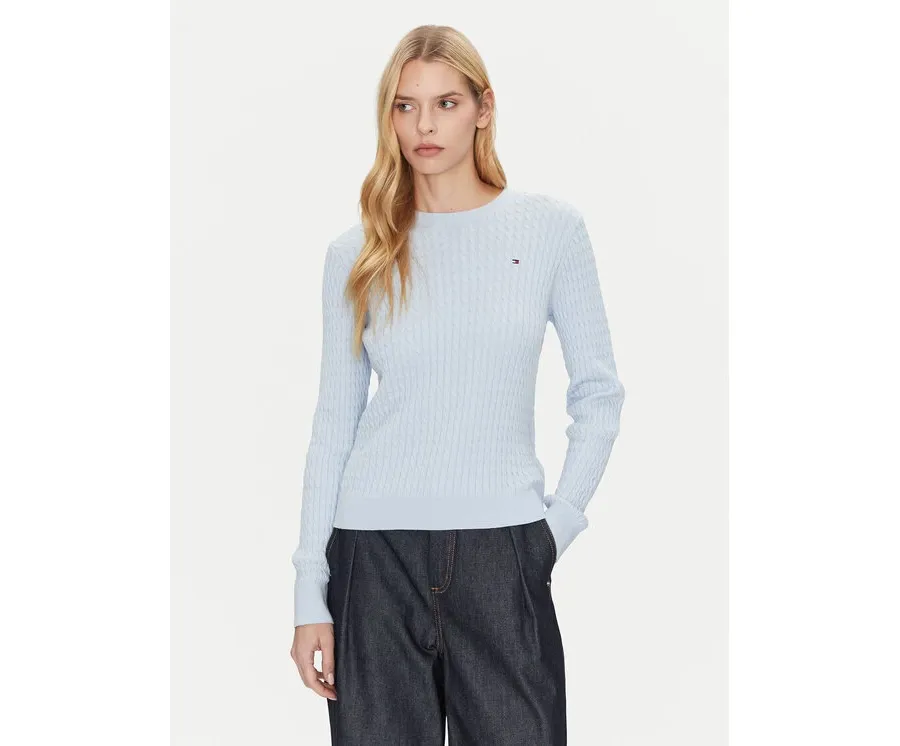 obrazek 1 Tommy Hilfiger Sweter WW0WW44993 Błękitny Regular Fit