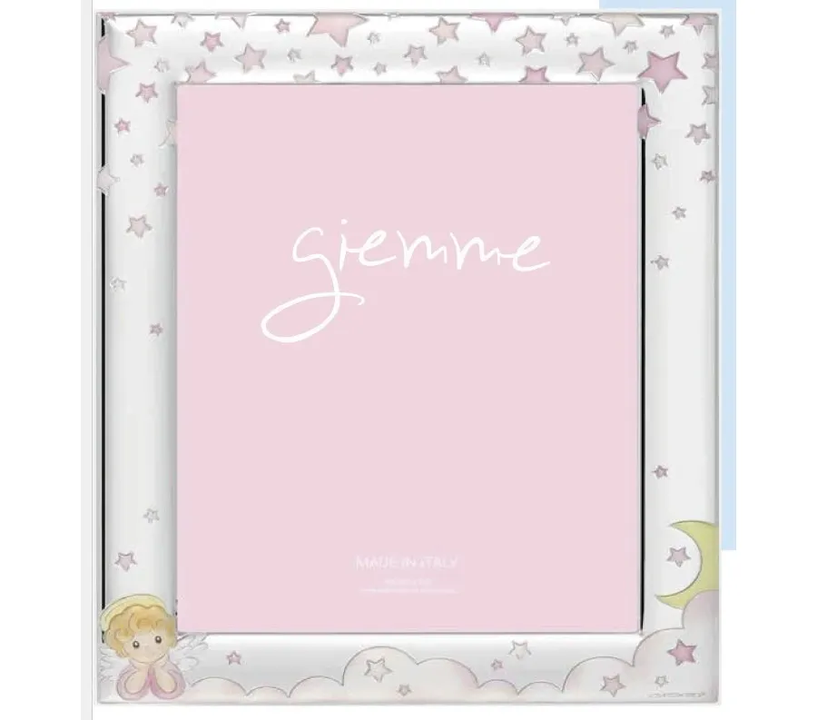 obrazek 1 Srebrna ramka 10х15 cm z drobnymi niebieskimi gwiazdkami